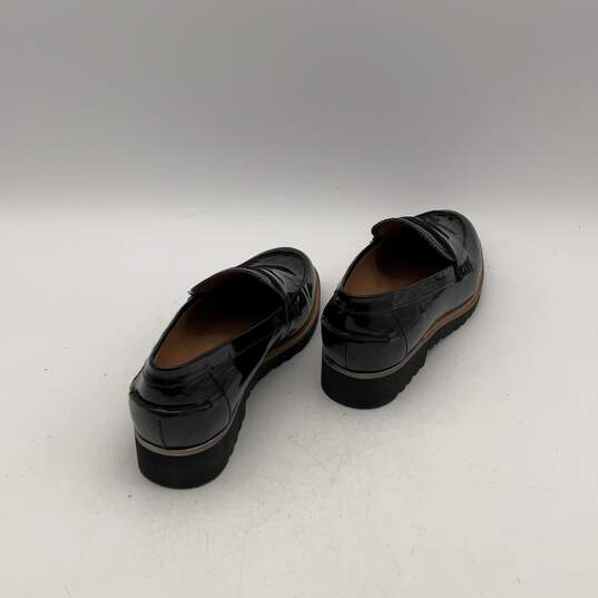 Womens Cedra Black Shine Leather Round Toe Slip On Penny Loafer Shoes Size 7.5 image number 2