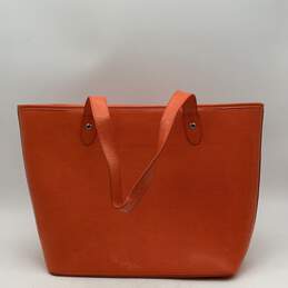 Lauren Ralph Lauren Womens Orange Leather Inner Pocket Double Handle Tote Bag alternative image