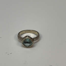 Designer Silpada 925 Sterling Silver Blue Topaz Engraved Band Ring alternative image