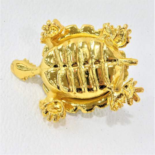 Unbranded Gold Turtle with Rhinestone Shell Trinket Box image number 4