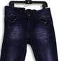Mens Blue Medium Wash Pockets Distressed Skinny Leg Jeans Size W36 L34 image number 3