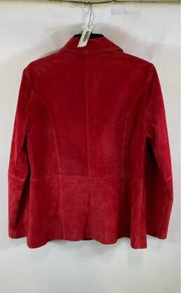 Massini Womens Red Classic Long Sleeve Button Front Leather Jacket Size Large alternative image