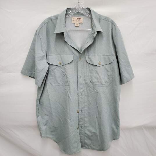 Filson's MN's Polyester Blend Ventilated Short Sleeve Gray Shirt Size M image number 1