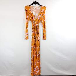 MotherHood Women Orange Floral Dress Sz S NWT