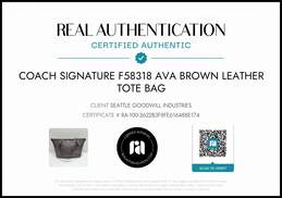 Coach Signature Ava Brown Leather Tote Bag F58318 AUTHENTICATED alternative image