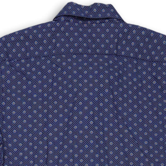 NWT Mens Blue Circle Print Stretch Slim Fit Button-Up Shirt Size Medium image number 4