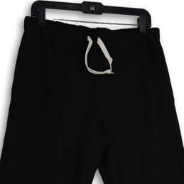 NWT Womens Black White Flat Front Elastic Waist Boyfriend Pants Size M alternative image