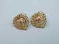 14K Two Tone Yellow & Rose Gold Heart Stud Earrings 1.8g image number 1