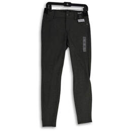 NWT Womens Gray Stretch Flat Front Mid Rise Skinny Leg Dress Pants Size S