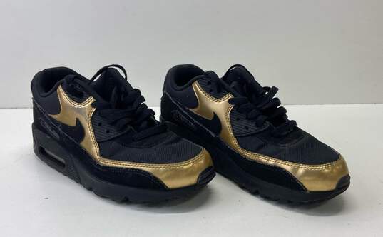 Nike Air Max 90 Essential Black Gold Athletic Sneakers sz 8.5 image number 3