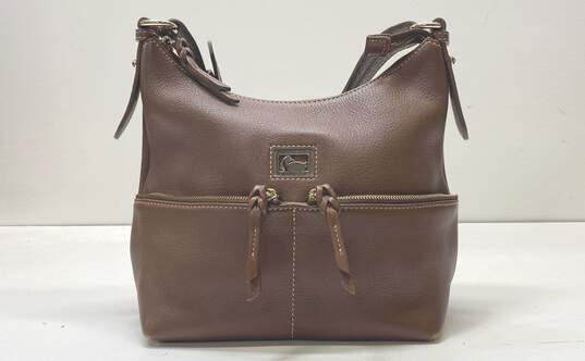 Dooney & Bourke Leather Dillen Double Pocket Shoulder Bag Brown image number 1
