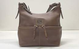 Dooney & Bourke Leather Dillen Double Pocket Shoulder Bag Brown