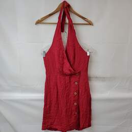 L Space by Monica Wise Red Halter Top Shirt Women's M NWT