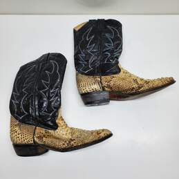 Vintage Snakeskin Cowboy Western Boots Mexican Boot Size 28.5