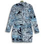 NWT Womens Blue Zebra Print Long Sleeve Mock Neck Bodycon Dress Size L image number 2
