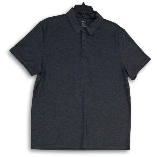 NWT Alfani Mens Gray Space Dye Spread Collar Stretch Polo Shirt Size Large image number 1