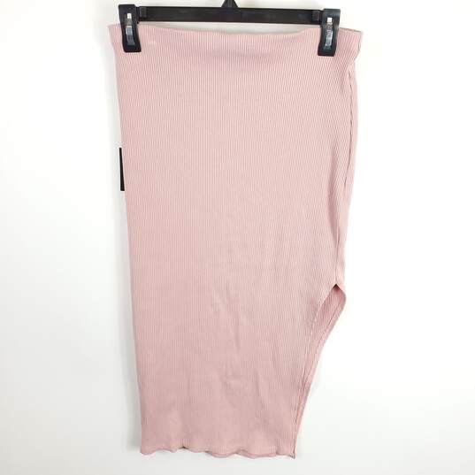 Lulus Women Pink Ribbed Midi Skirt L NWT image number 2