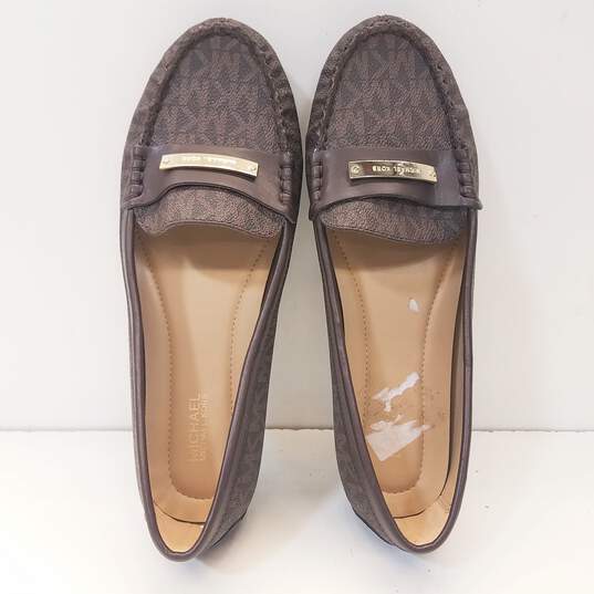 Michael Kors Signature Monogram Leather Penny Loafers Women's Size 7 image number 7