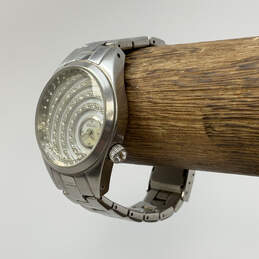 Designer Fossil Silver-Tone Rhinestone Chain Strap Analog Dial Wristwatch