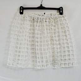 1Z45 Women White Netted Skirt Sm M NWT alternative image