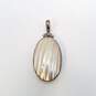 Sterling Silver MOP Ridged Dome Shape Oval Pendant 11.4g image number 4