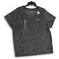 NWT Womens Gray Black Space Dye V-Neck Short Sleeve Pullover T-Shirt Sz 2X image number 1