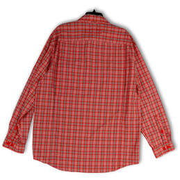 NWT Mens Red Plaid Collared Long Sleeve Pockets Button-Up Shirt Sz XL Tall alternative image