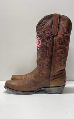 Alabama Crimson Tide Men's Game Day Brown Leather Western Boots Sz. 10 alternative image