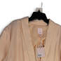 NWT Womens Orange Ruched Sleeve Shawl Collar One Button Blazer Size 3X image number 3