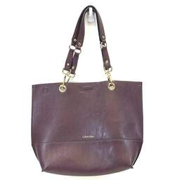 Calvin Klein Sonoma Reversible Tote Handbag Burgundy