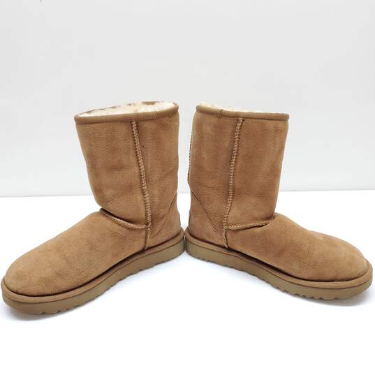 UGG Classic Short II Chestnut Brown Suede Fur Boots Women's Size 6 image number 3
