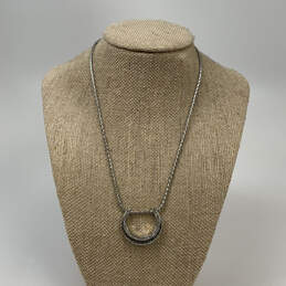 Designer Brighton Silver-Tone Fox Tail Chain Crescent Moon Pendant Necklace