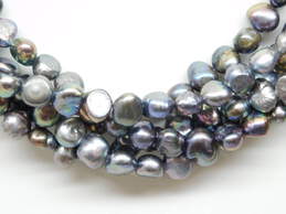 Artisan Silver Tone Multi Strand Pearl Necklace alternative image