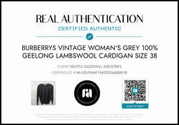 Burberrys Vintage Woman's Grey 100% Geelong Lambswool Cardigan Size 38 AUTHENTICATED alternative image
