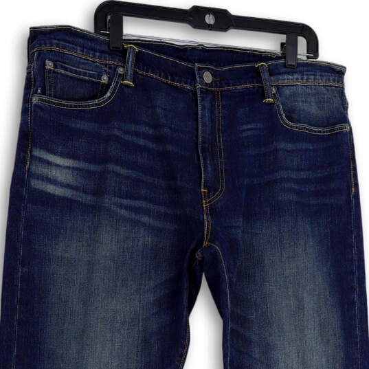 Mens Blue 504 Denim Medium Wash Pockets Straight Leg Jeans Size 38X32 image number 3