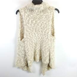 Kensie Women Ivory Faux Fur Drape Vest L NWT alternative image