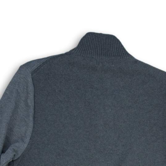 Calvin Klein Jeans Mens Gray 1/4 Zip Mock Neck Long Sleeve Pullover Sweater Sz L image number 4