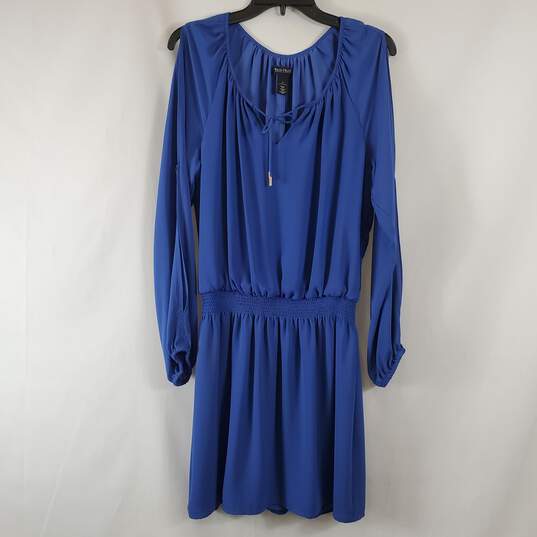 White House Black Market Women's Blue Long Sleeve Mini Dress SZ 12 image number 1