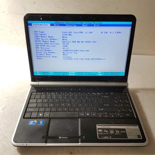 Gateway NV59C  Intel Core i3@2.13GHz  Memory 4GB Screen 15inch image number 1