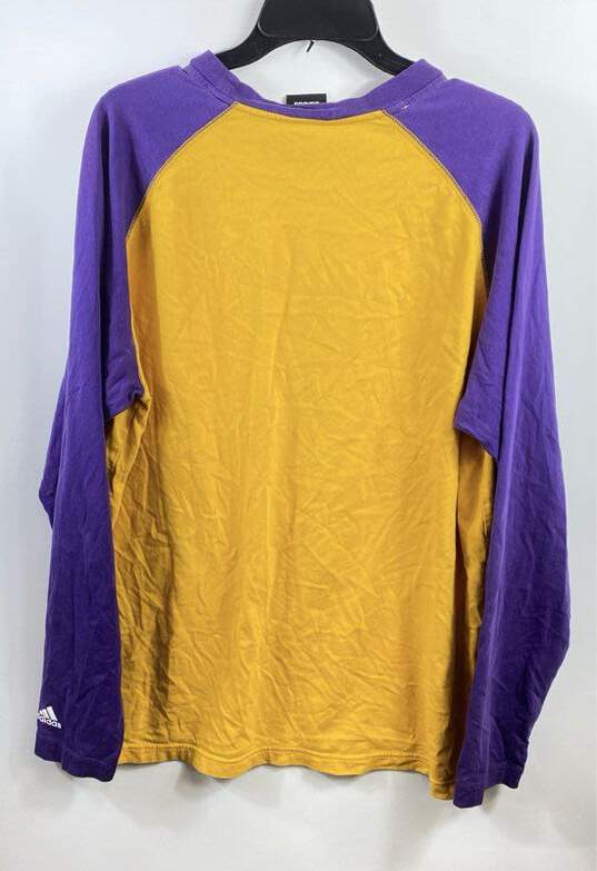 Adidas Men Gold NBA LA Lakers Long Sleeve Shirt L image number 2