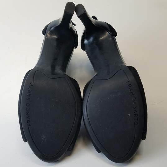 Franco Sarto Black Leather Suede Pump Heels Shoes Size 7.5 image number 6