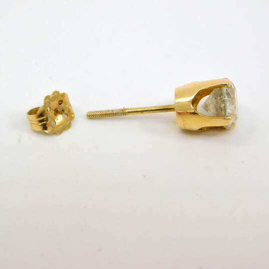 14K Yellow Gold 0.56 CT Round Diamond Single Stud Earring 0.6g image number 4