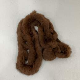 Womens Brown Rabbit Fur Neck Warmer Multifunctional Rectangle Scarf alternative image