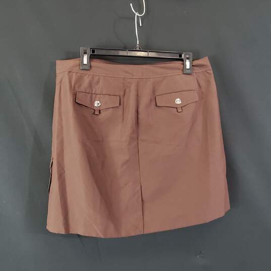 Izod Women Dark Brown Mini Skirt Sz 10 image number 3