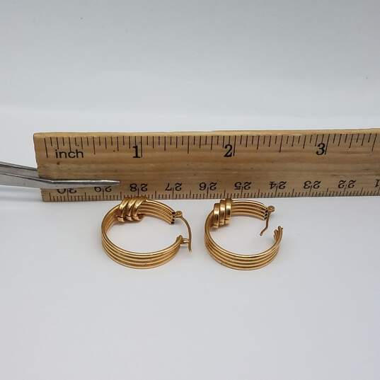 14k Gold Tubular Hoop Earrings 3.6g image number 6