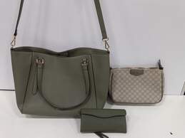 Green Tote Purse with Wallet & Crossbody Bag