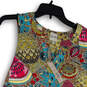 NWT Womens Multicolor Sleeveless Split Neck Pullover Blouse Top Size Small image number 2