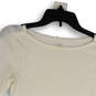 Womens White Boat Neck Short Sleeve Side Slit Pullover T-Shirt Size XS image number 3
