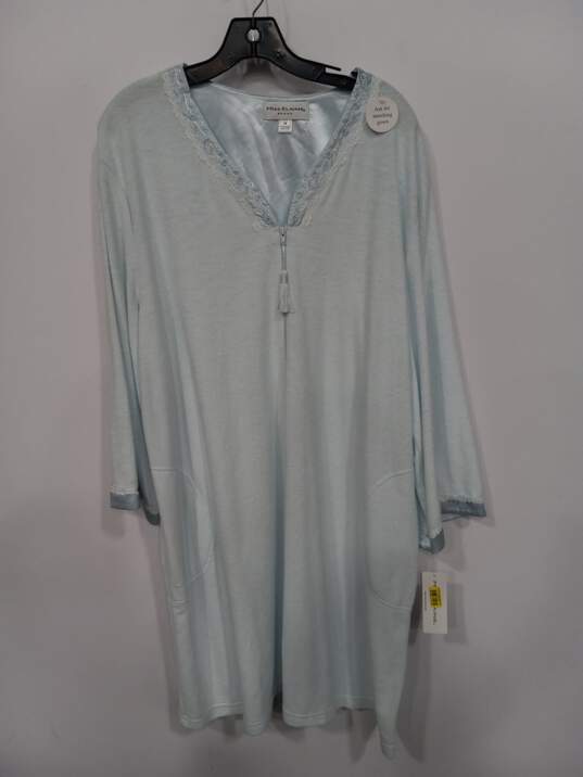 Miss Elaine Women's Blue Full Zip Terry Cloth House Robe Size 3X - NWT image number 1