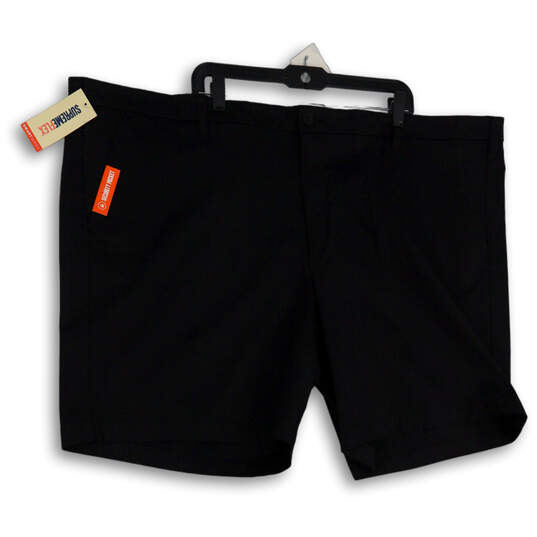 NWT Mens Black Supreme Flex Flat Front Slash Pockets Chino Shorts Size 54 image number 1
